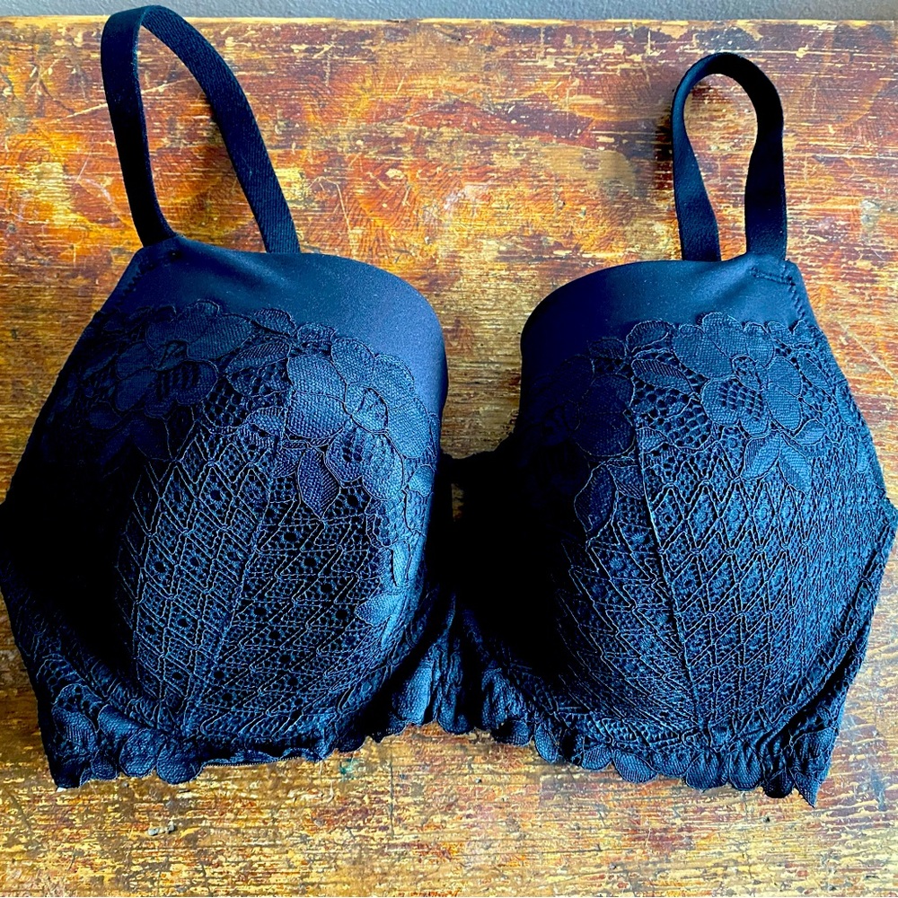 NWT Barr Necessities T-Shirt Bra Black Floral 32DDD